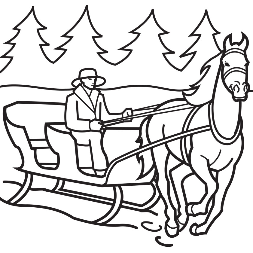 Horse Drawn Sleigh Coloring Page Coloring Pages Now Coloring 842x842 Horse Drawn Sleigh Coloring Page Coloring Pages Now Coloring