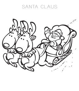 Santa Claus And Sleigh Coloring Pages Playing Learning 260x300 Santa Claus And Sleigh Coloring Pages Playing Learning