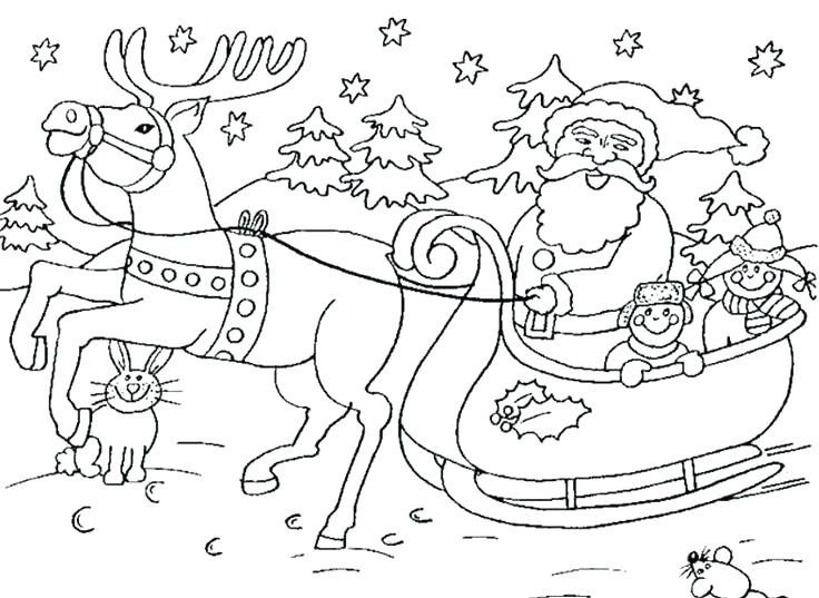 736x537 Santa Sleigh Coloring Page Sleigh Coloring Page Sleigh Coloring
