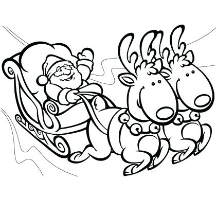 420x420 Sleigh Coloring Page Printable With Sleigh And Gifts Coloring