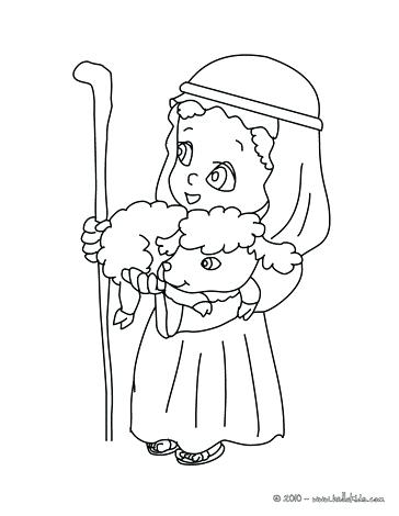 Bread Coloring Page Shepherd Man With Lamb In His Arms Coloring 364x470 Bread Coloring Page Shepherd Man With Lamb In His Arms Coloring
