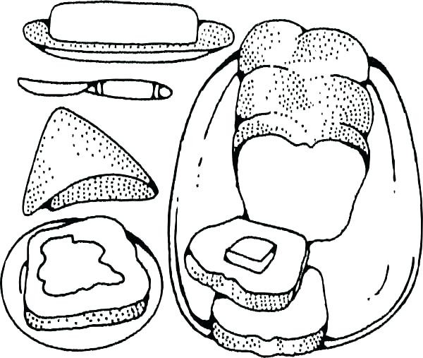 Bread Outline Slice Coloring Clipartmag Sketch Coloring Page