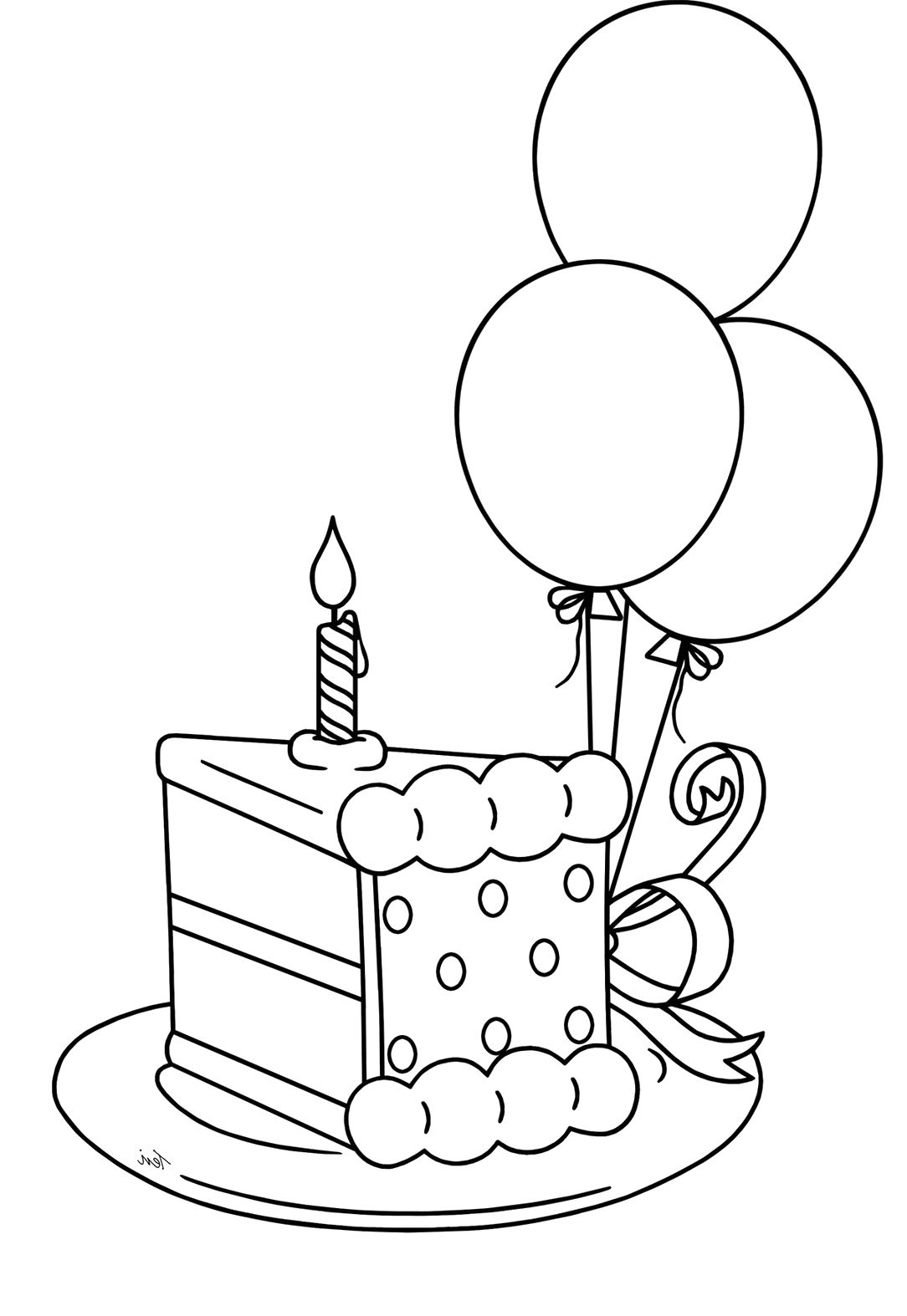 1084x1574 Slice The Cake That Will Be Packed Birthday Coloring Pages Digi