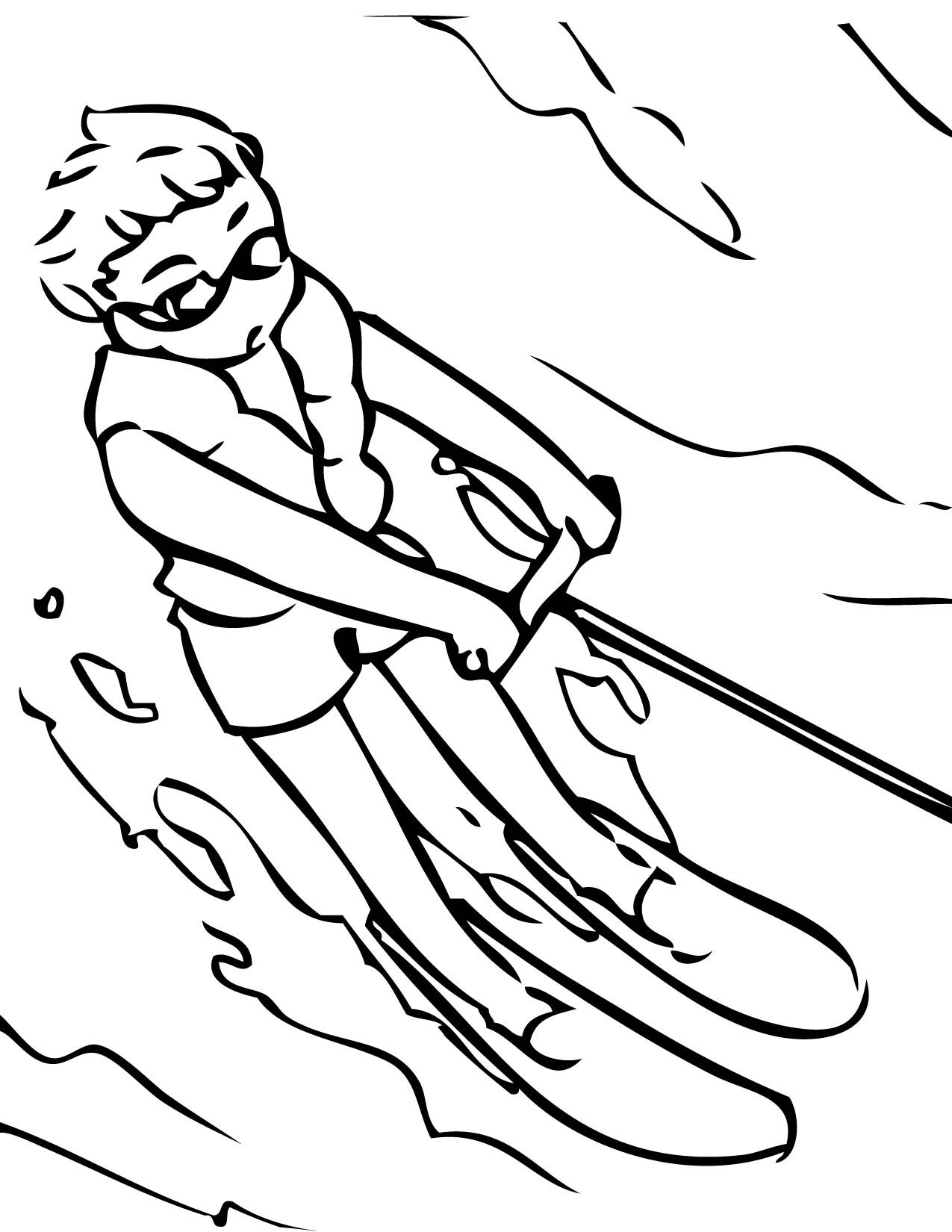 Water Skiing Coloring Page 1275x1650 Water Skiing Coloring Page