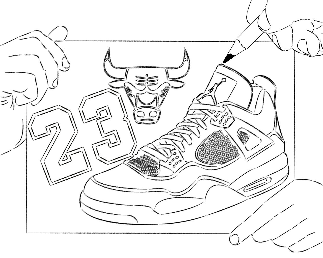 Drawn Shoe Coloring Sheet 1280x1024 Drawn Shoe Coloring Sheet