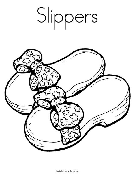Slippers Coloring Page 468x605 Slippers Coloring Page