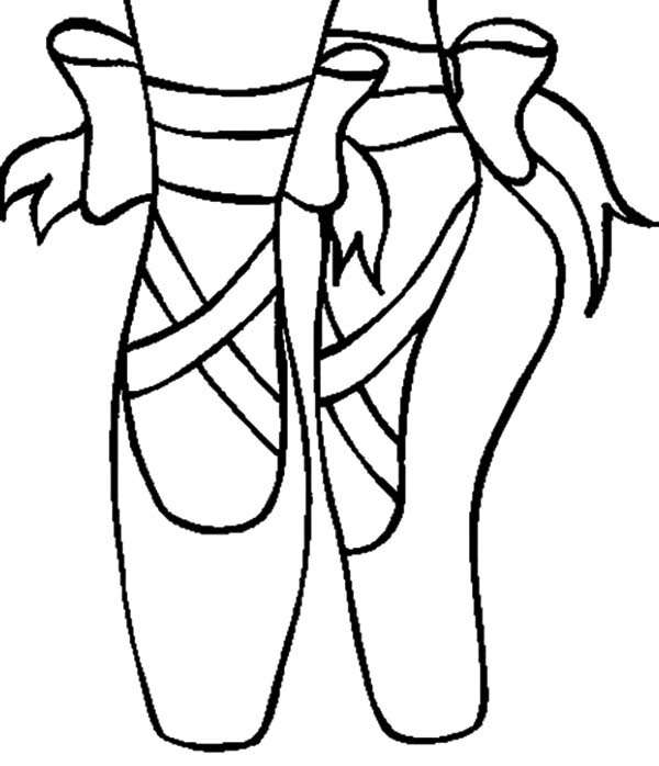 Ballet Slippers Coloring Pages Color Bros 600x698 Ballet Slippers Coloring Pages Color Bros