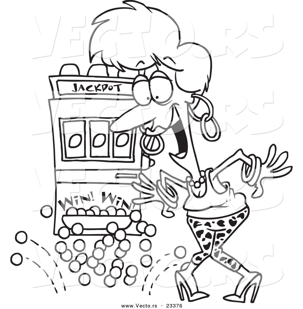 1024x1044 Cartoon Vector Of Cartoon Woman Winning The Jackpot