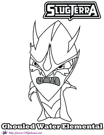 350x452 Slugterra Coloring Pages Ghoul Water Elemental Printable Coloring