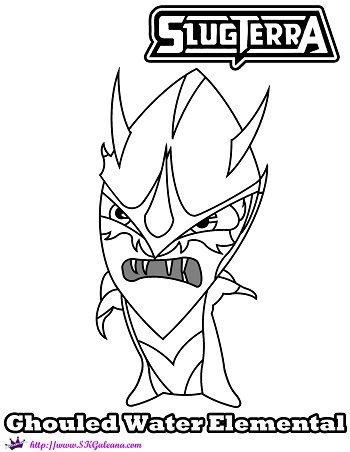 350x452 Slugterra Ghoul Water Elemental Printable Coloring Page! Water