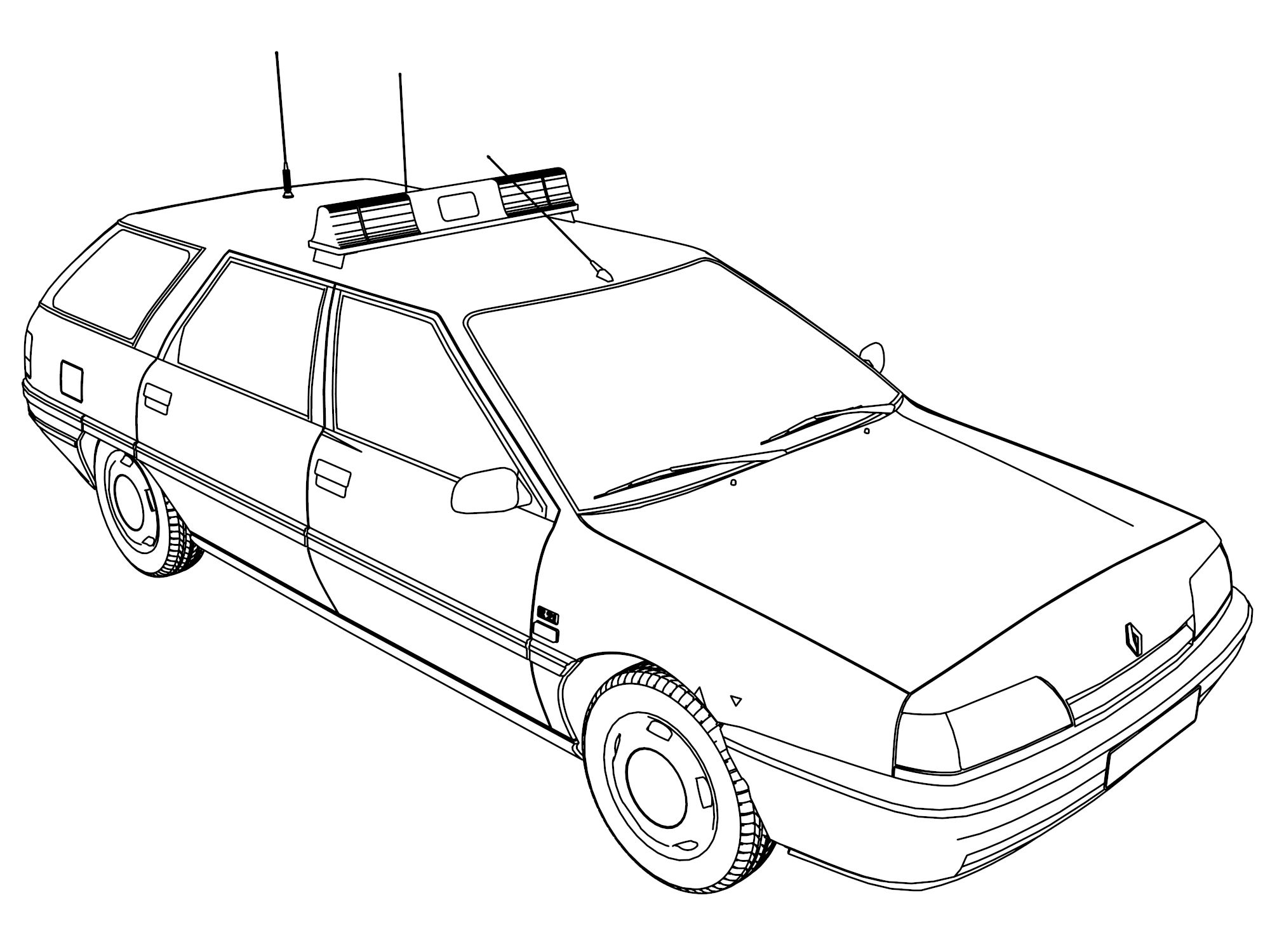 2000x1500 Fashionable Idea Police Car Coloring Page Small For Kids