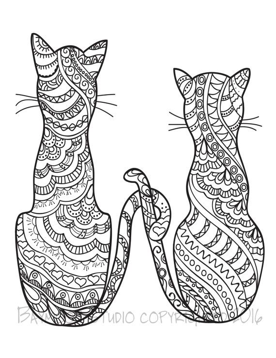 Cat Coloring Pages For Adults 14 570x738 Cat Coloring Pages For Adults 14