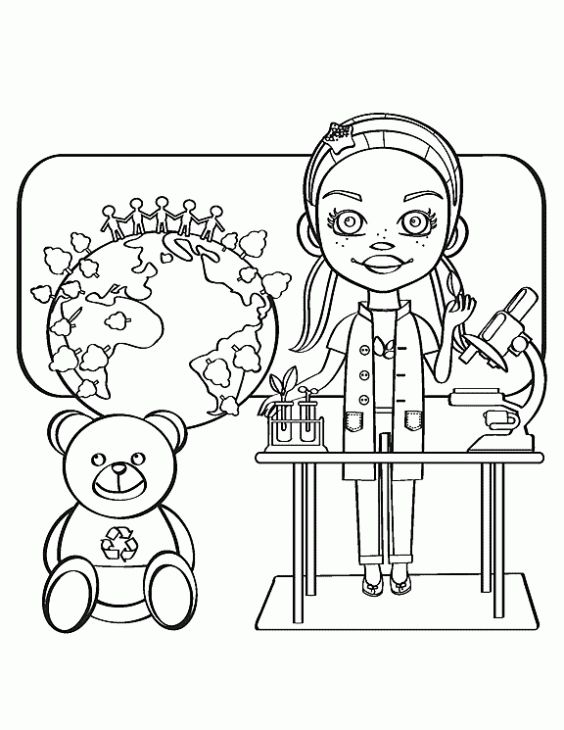 A Smart Science Girl Coloring Page Online Fun Coloring Pages 564x730 A Smart Science Girl Coloring Page Online Fun Coloring Pages