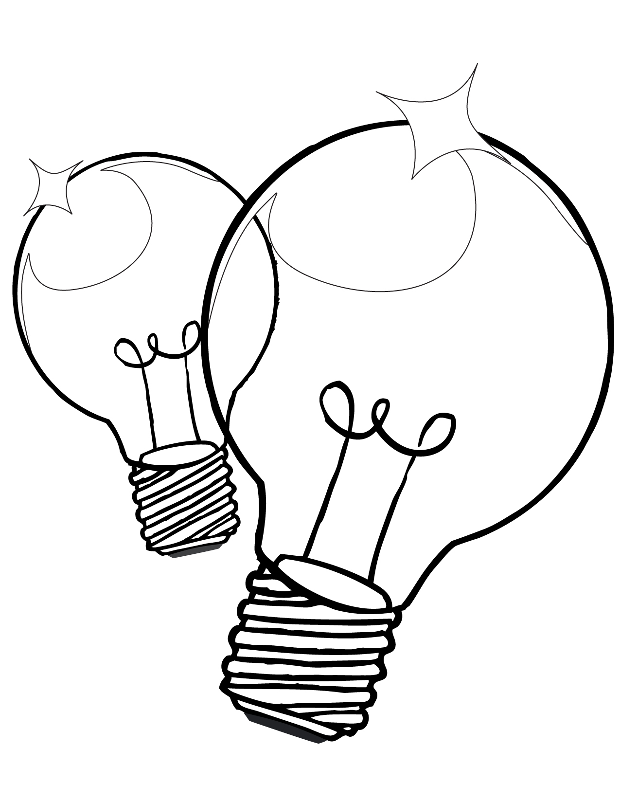 Lightbulb Coloring Page 1275x1650 Lightbulb Coloring Page