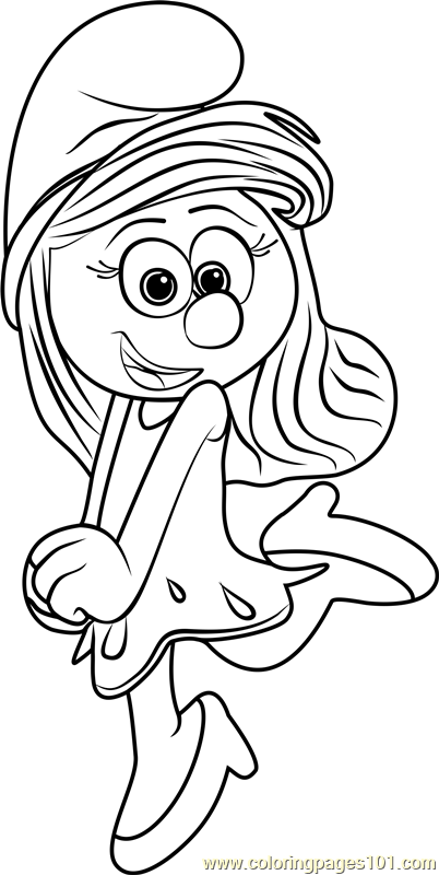 Smurfette Coloring Page 402x800 Smurfette Coloring Page