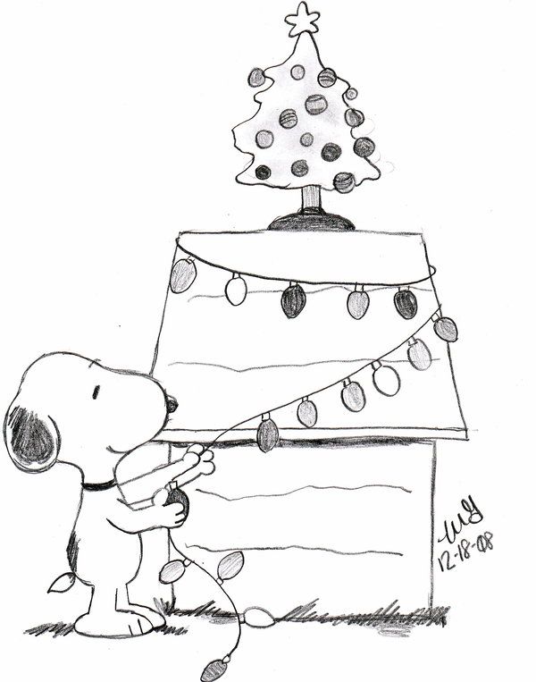 Snoopy Christmas Coloring Pages