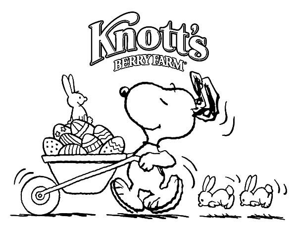 Snoopy Push Cart Full Of Easter Eggs Coloring Pages Best Place 600x464 Snoopy Push Cart Full Of Easter Eggs Coloring Pages Best Place