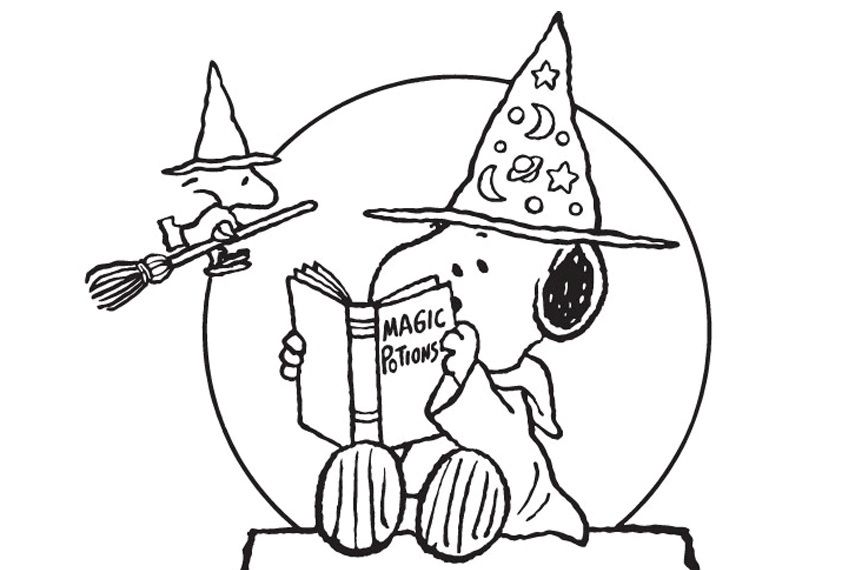 850x570 Peanuts Halloween Coloring Pages