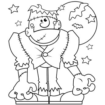 345x345 Halloween Monstern Coloring Page To Trace In Scal For Cutting