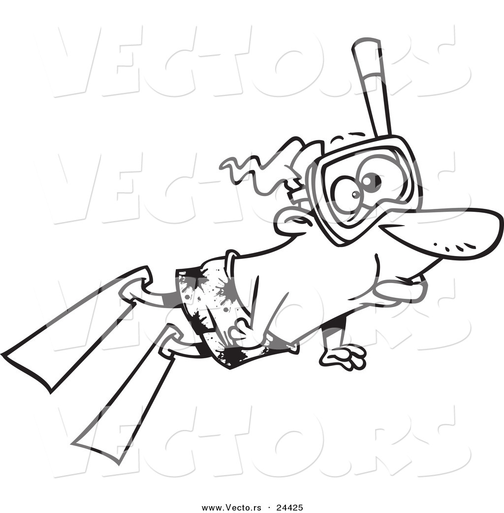 Vector Of A Cartoon Snorkeling Man 1024x1044 Vector Of A Cartoon Snorkeling Man