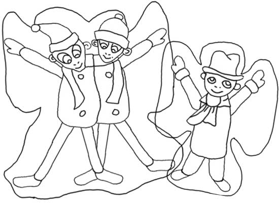 550x400 Making Snow Angels Coloring Pages!