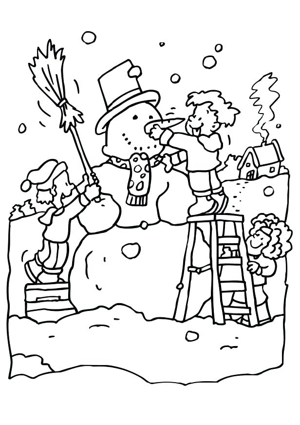 616x872 Playing In The Snow Coloring Pages