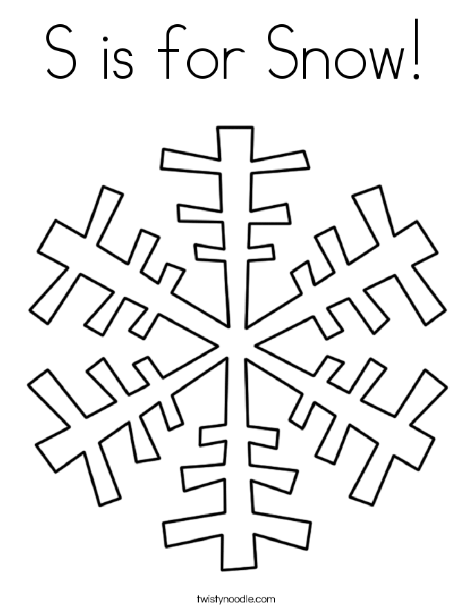 685x886 S Is For Snow Coloring Page