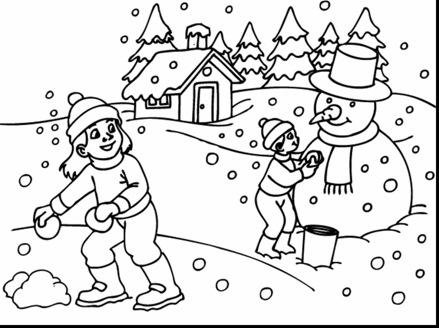 1461x1091 Greatest Snow Coloring Sheets Superior Good Winter Landscape Pages