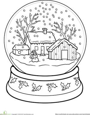 Snow Globe Coloring Page Worksheets, Globe And Snow 301x383 Snow Globe Coloring Page Worksheets, Globe And Snow