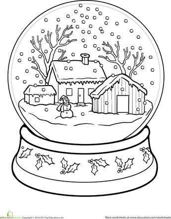 Snow Globe Coloring Pages Snow Globe Coloring Page Snow Globe 345x440 Snow Globe Coloring Pages Snow Globe Coloring Page Snow Globe