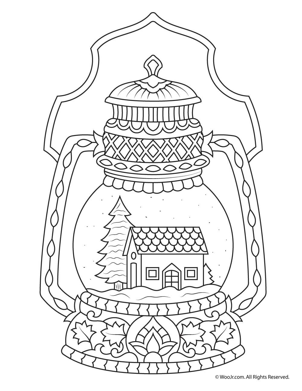 Winter Snow Globe Adult Coloring Page 1000x1294 Winter Snow Globe Adult Coloring Page
