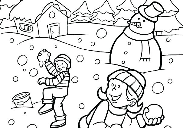 Winter Animals Color Pages Scenes Coloring Page Printable Scene 9 605x425 Winter Animals Color Pages Scenes Coloring Page Printable Scene 9