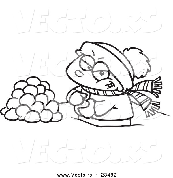 Cartoon Vector Of Cartoon Boy Making Snowballs For A Fight 600x620 Cartoon Vector Of Cartoon Boy Making Snowballs For A Fight