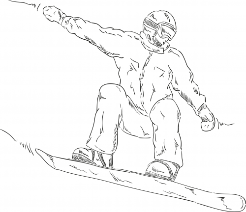 500x432 Snowboard Coloring Page