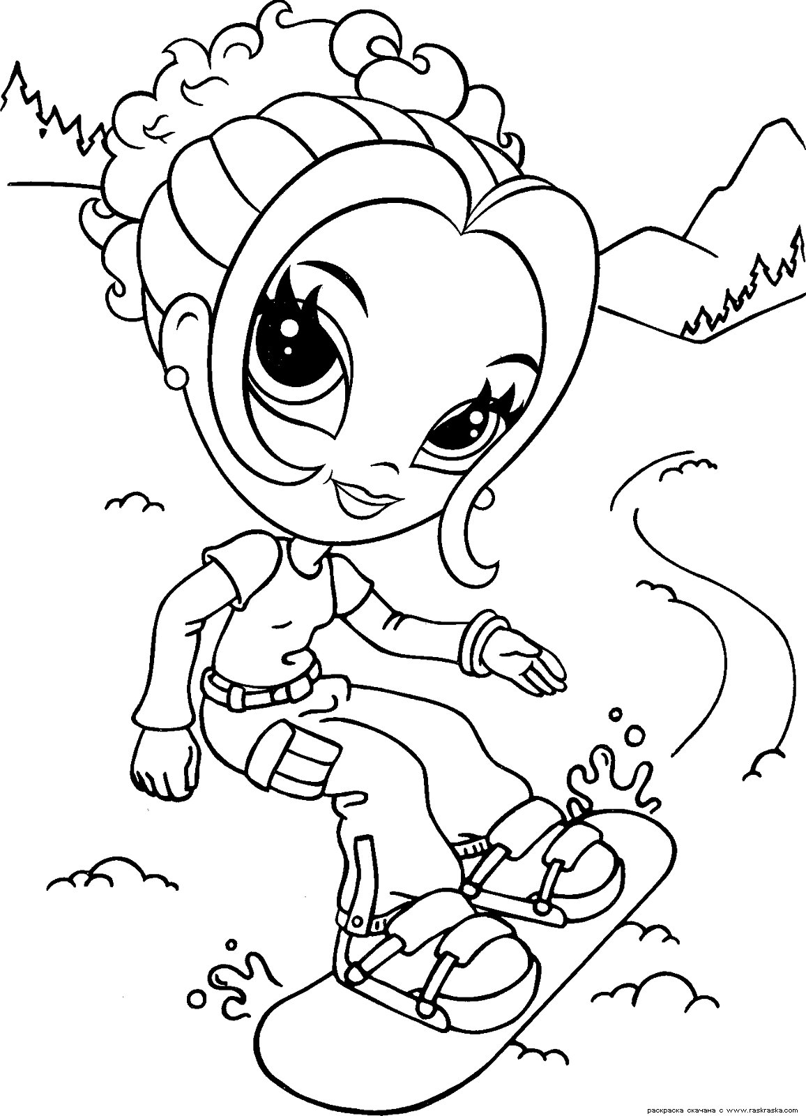 1156x1600 Snowboarding Coloring Pages For Childrens Printable For Free