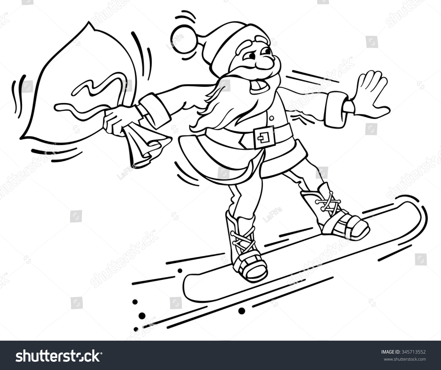 1500x1260 Snowboarding Santa Coloring Page Santaclaus7 For Kids General Easy