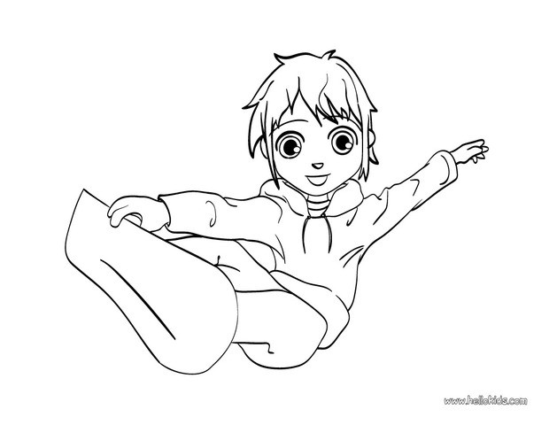 620x480 Snowboarding Boy Coloring Pages