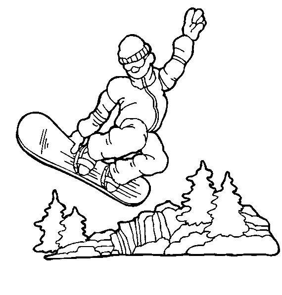 570x597 Best Sports Coloring Pages Snowboarding Coloring Pages