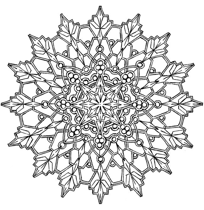 650x670 Snowflake Coloring Pages For Adults