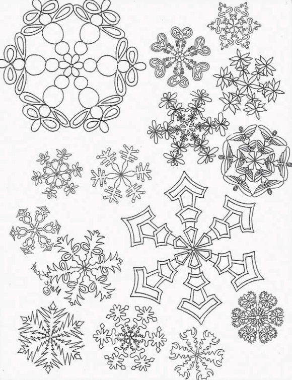 Printable Snowflake Coloring Picture For Adults Abstract 580x755 Printable Snowflake Coloring Picture For Adults Abstract
