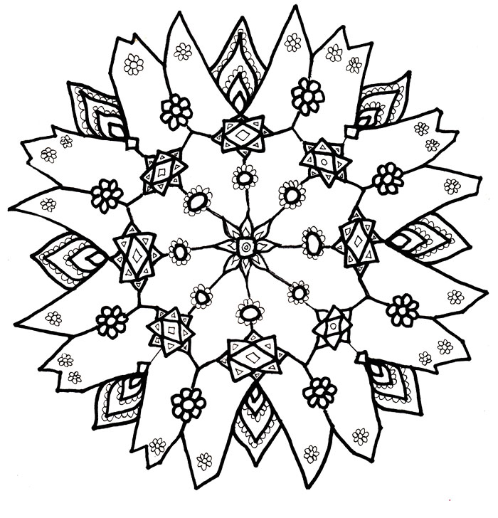 Snowflake Coloring Pages 700x728 Snowflake Coloring Pages
