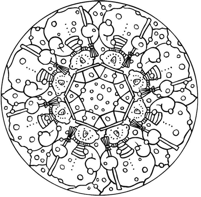 Snowflake Mandala Coloring Pages