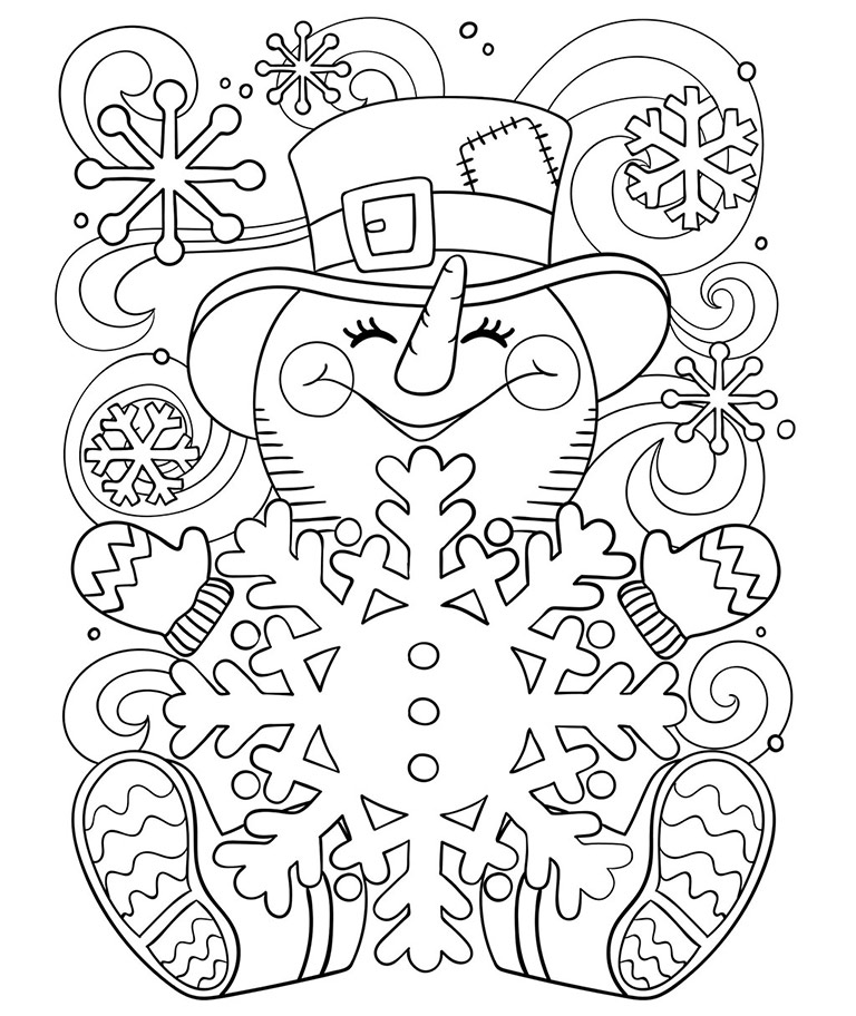 Happy Little Snowman Coloring Page 768x912 Happy Little Snowman Coloring Page