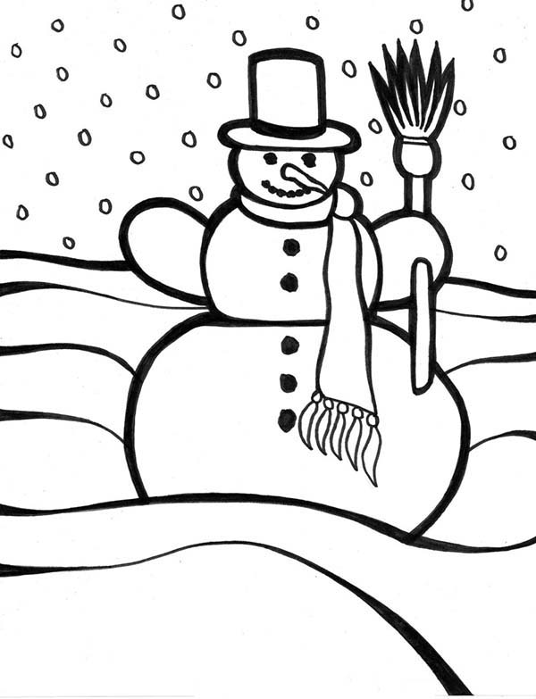 Snowman Coloring Page For Kids Color Luna 600x783 Snowman Coloring Page For Kids Color Luna