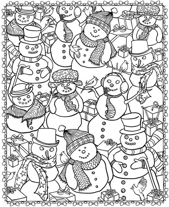 Snowman Coloring Pages For Adults at GetColorings.com | Free printable ...