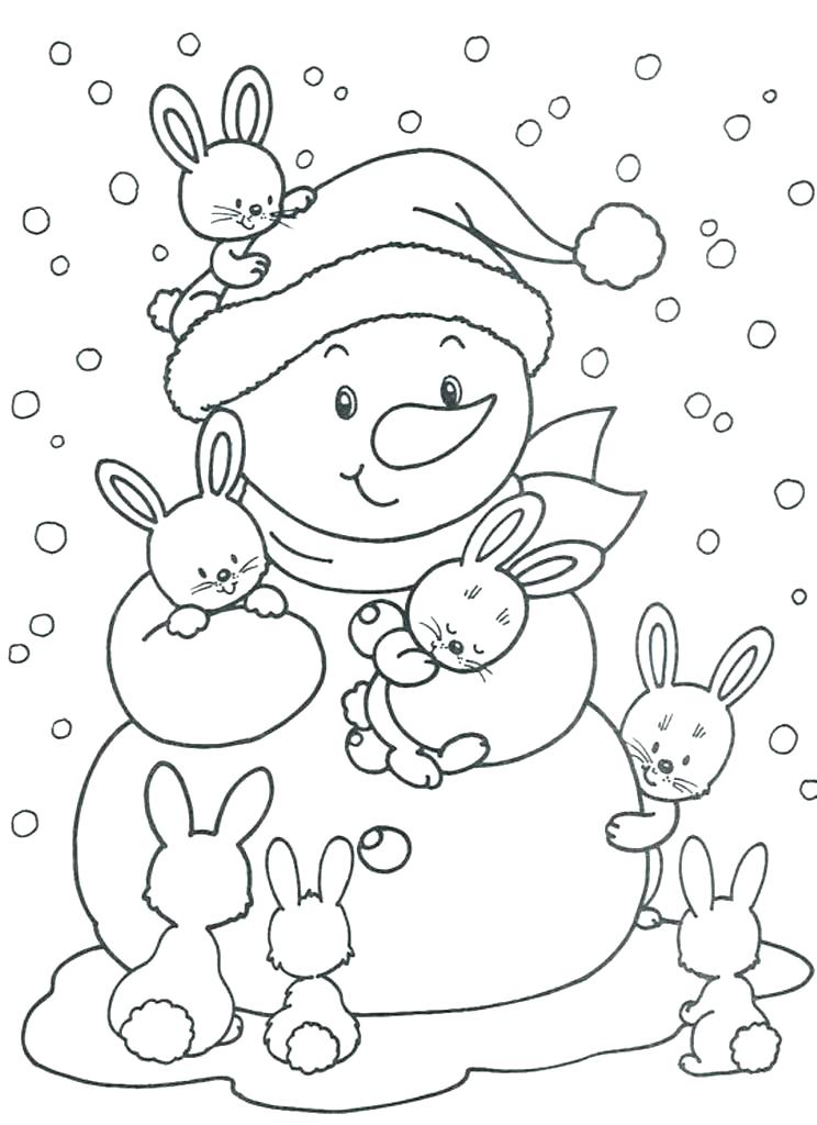 744x1024 Winter Coloring Pages Adults With Snowman Coloring Pages