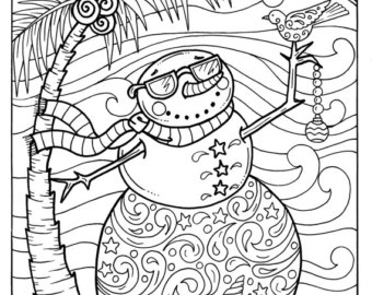 340x270 Christmas Dolphins Coloring Page Adult Coloring Beach Color