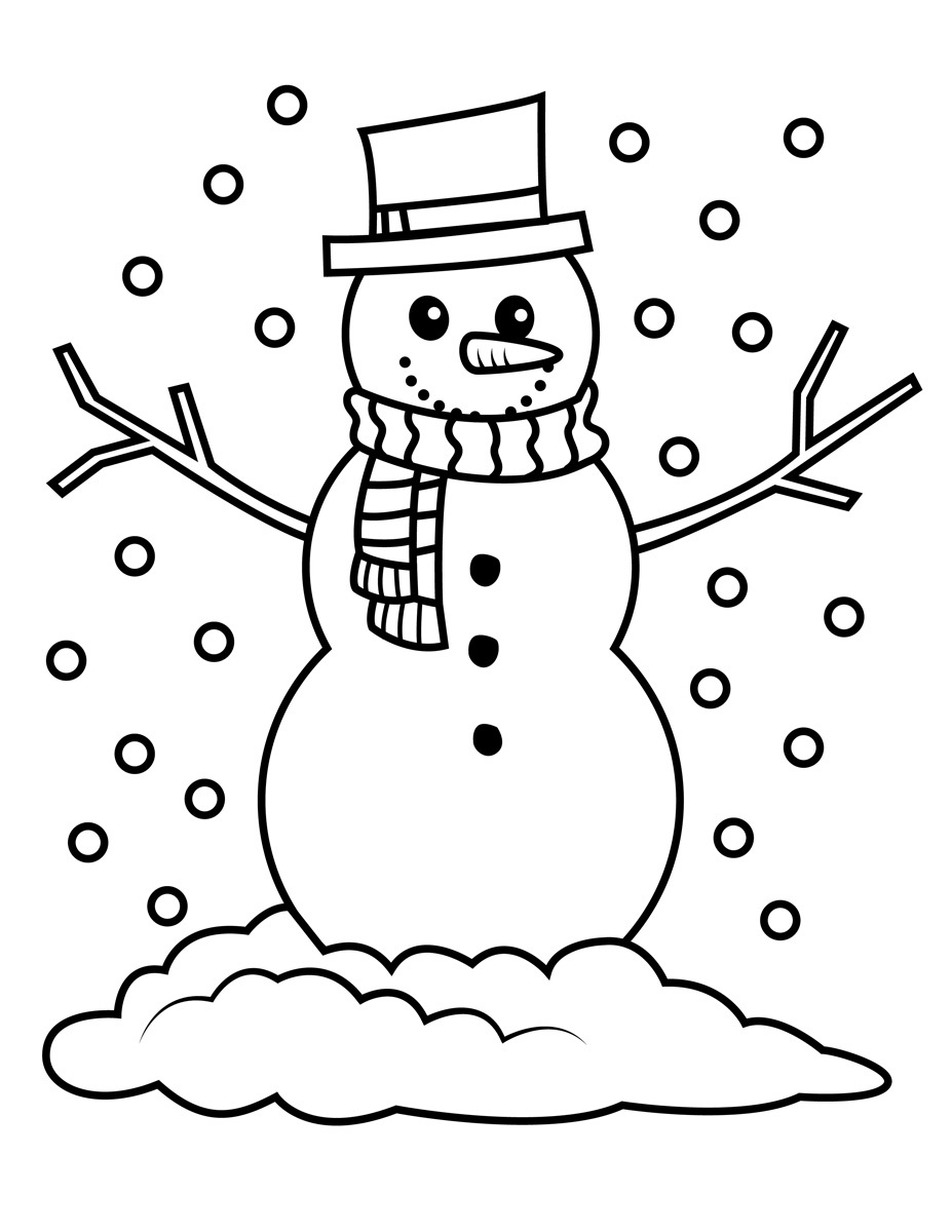 927x1200 Engaging Snow Man Coloring Pages Printable To Funny Frosty