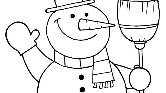585x329 Snowman Coloring Pages How To Draw Snowman Coloring Page Snowman