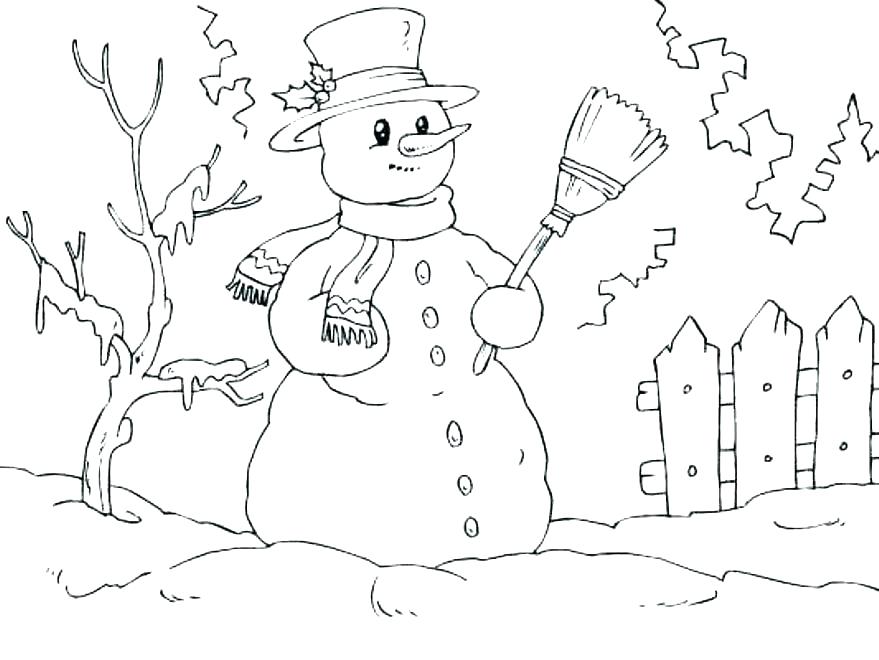 Coloring Page Snowman 879x660 Coloring Page Snowman